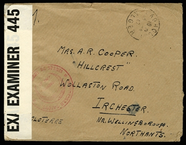 FRENCH COLONIES Algeria 1940 cover from Laghouat Internment camp (mailing address c/o U.S. Consul, Algiers), at the edge of the Sahara Desert, administered by the Vichy French and supervised...