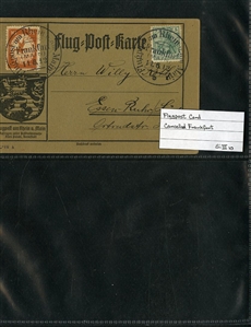 GERMANY Air Post Semi-Officials (CL1-4,CL4a) 1912 Flugpost am Rheim an Main, specialized selection of 23 official cards, 10pf red orange (13), 20pf (4), 30pf deep green, three singles on card...