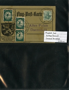 GERMANY Air Post Semi-Officials (CL1-4,CL4a) 1912 Flugpost am Rheim an Main, specialized selection of 23 official cards, 10pf red orange (13), 20pf (4), 30pf deep green, three singles on card...