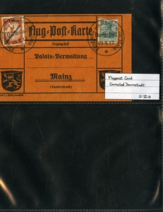 GERMANY Air Post Semi-Officials (CL1-4,CL4a) 1912 Flugpost am Rheim an Main, specialized selection of 23 official cards, 10pf red orange (13), 20pf (4), 30pf deep green, three singles on card...