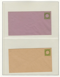 GERMANY  Postal Stationery 1872-73 collection of 48 different unused entire envelopes, mostly Small and Large Shields, also 5 1/2pf Germania, proof of unsevered postal reply card; beautiful...