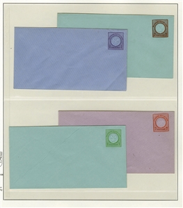 GERMANY  Postal Stationery 1872-73 collection of 48 different unused entire envelopes, mostly Small and Large Shields, also 5 1/2pf Germania, proof of unsevered postal reply card; beautiful...