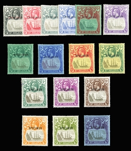 BRITISH COMMONWEALTH ST. HELENA (79-94S) 1922-27 Badge of the Colony, 1/2p-15sh, complete set, overprinted Specimen, h.r., fine-v.f. (SG 97-112s) £1,600