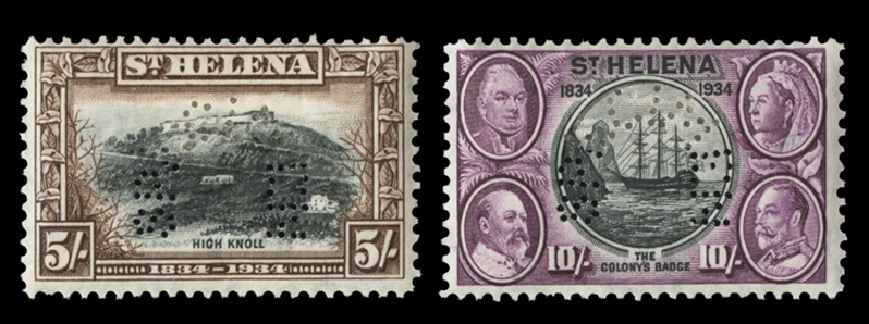 BRITISH COMMONWEALTH ST. HELENA (101-110S) 1934 Centenary, complete set, perforated Specimen, h.r., fine-v.f. (SG 114-123s) £475