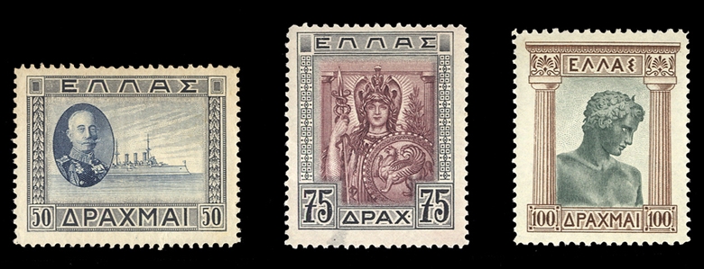 GREECE (378-380) 1933 Youth of Marathon, set of three, n.h., fine-v.f., cat. $1,800