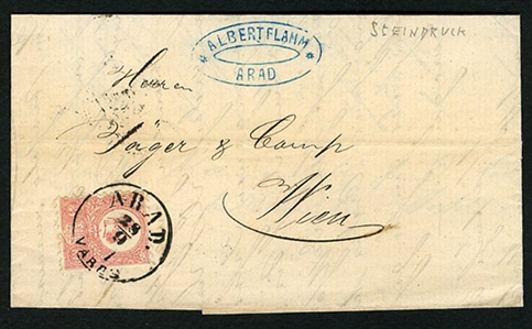 HUNGARY (5) 1871 15k yellow brown, usual centering, tied by Pest/Lipotvaros 5.10.71 pmk on coverfront, Registered to Szolnok (Orban certificate), also two FLs with 5k franking, used from Tass to...