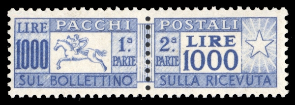 ITALY Parcel Post (Q76) 1954 1,000L ultramarine, n.h., well centered, v.f.