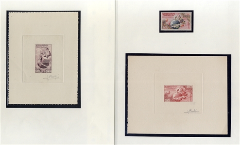 LAOS (48-51P) 1958 UNESCO, eight different signed artist die proofs in various colors, v.f.