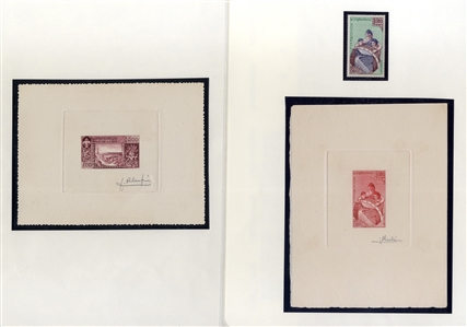 LAOS (48-51P) 1958 UNESCO, eight different signed artist die proofs in various colors, v.f.
