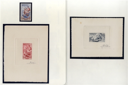 LAOS (48-51P) 1958 UNESCO, eight different signed artist die proofs in various colors, v.f.