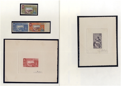 LAOS (48-51P) 1958 UNESCO, eight different signed artist die proofs in various colors, v.f.