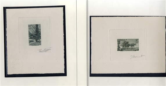 LAOS Air Post (C35-38P) 1960 National Tourism Industry, 13 signed artist die proofs in various colors, with 9.50k (2), 12k (3), 15k (4) and 19k (4), v.f.