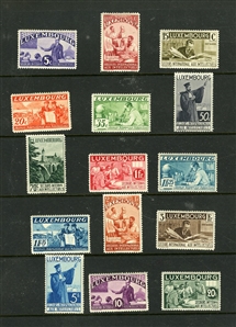 LUXEMBOURG Semi-Postals (B65A-Q) 1935 Intellectuals, complete set, l.h., fine-v.f., cat. $449