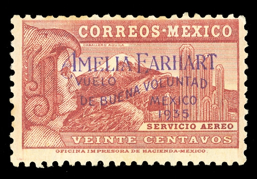MEXICO Air Post (C74) 1935 Amelia Earhart, 20c lake, n.h., fresh and fine, with 1980 MEPSI certificate, cat. $6,000