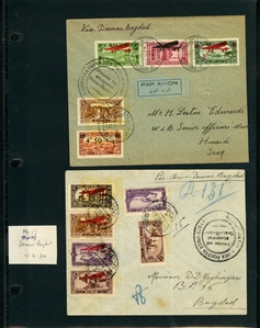 SYRIA Flight Covers 1921-40 first flights, 17 covers, including 1921-22 Aleppo-Alexandretta, Alexandretta-Aleppo, one addressed to Costa Rica; Damascus-Port Said via Baghdad, Damascus-Saigon,...