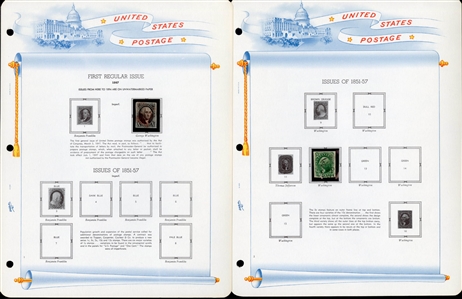 LARGE LOTS AND COLLECTIONS UNITED STATES 1847-1978 balance of a collection in a White Ace album, with 1847 10c black, 1851 10c green, 1861 5c brown type II, original gum (with clear 1976 PFC),...