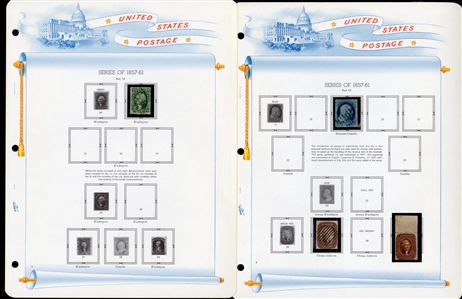 LARGE LOTS AND COLLECTIONS UNITED STATES 1847-1978 balance of a collection in a White Ace album, with 1847 10c black, 1851 10c green, 1861 5c brown type II, original gum (with clear 1976 PFC),...
