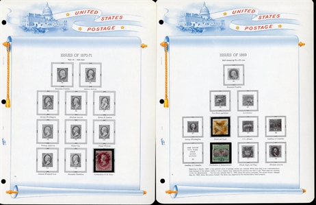 LARGE LOTS AND COLLECTIONS UNITED STATES 1847-1978 balance of a collection in a White Ace album, with 1847 10c black, 1851 10c green, 1861 5c brown type II, original gum (with clear 1976 PFC),...