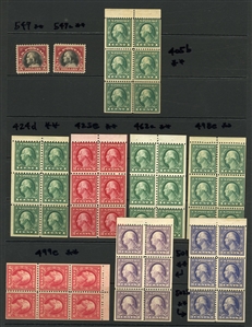 LARGE LOTS AND COLLECTIONS UNITED STATES 1870-1960 collection of unused singles and sets presented on black stock cards, selected items, some duplication, with Bureau Issues $1 and $2...
