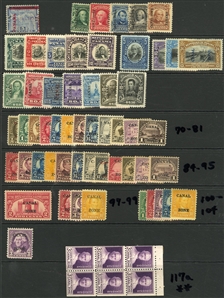 LARGE LOTS AND COLLECTIONS UNITED STATES 1870-1960 collection of unused singles and sets presented on black stock cards, selected items, some duplication, with Bureau Issues $1 and $2...