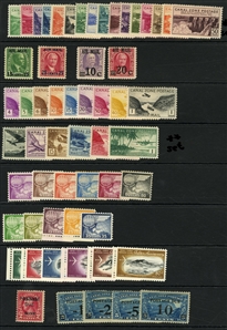 LARGE LOTS AND COLLECTIONS UNITED STATES 1870-1960 collection of unused singles and sets presented on black stock cards, selected items, some duplication, with Bureau Issues $1 and $2...