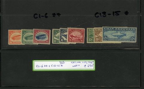 LARGE LOTS AND COLLECTIONS UNITED STATES 1870-1960 collection of unused singles and sets presented on black stock cards, selected items, some duplication, with Bureau Issues $1 and $2...