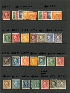 LARGE LOTS AND COLLECTIONS UNITED STATES 1870-1960 collection of unused singles and sets presented on black stock cards, selected items, some duplication, with Bureau Issues $1 and $2...