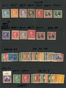 LARGE LOTS AND COLLECTIONS UNITED STATES 1870-1960 collection of unused singles and sets presented on black stock cards, selected items, some duplication, with Bureau Issues $1 and $2...