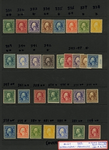 LARGE LOTS AND COLLECTIONS UNITED STATES 1870-1960 collection of unused singles and sets presented on black stock cards, selected items, some duplication, with Bureau Issues $1 and $2...
