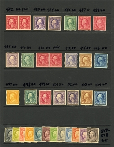 LARGE LOTS AND COLLECTIONS UNITED STATES 1870-1960 collection of unused singles and sets presented on black stock cards, selected items, some duplication, with Bureau Issues $1 and $2...