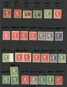 LARGE LOTS AND COLLECTIONS UNITED STATES 1870-1960 collection of unused singles and sets presented on black stock cards, selected items, some duplication, with Bureau Issues $1 and $2...