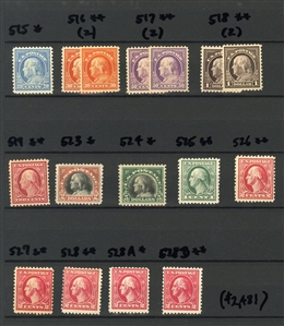 LARGE LOTS AND COLLECTIONS UNITED STATES 1908-30 collection in small stock book, unused with both hinged and some n.h. noted, nice selection of Washington Franklins to $5, with booklet panes,...