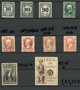LARGE LOTS AND COLLECTIONS UNITED STATES 1908-30 collection in small stock book, unused with both hinged and some n.h. noted, nice selection of Washington Franklins to $5, with booklet panes,...