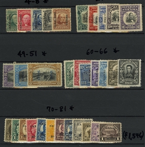 LARGE LOTS AND COLLECTIONS UNITED STATES 1908-30 collection in small stock book, unused with both hinged and some n.h. noted, nice selection of Washington Franklins to $5, with booklet panes,...