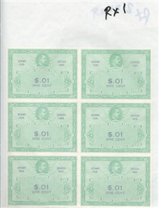 LARGE LOTS AND COLLECTIONS UNITED STATES Revenue Stamps (RX1/23) 1950 Distilled Spirits Excise Tax Stamps, blocks of four or six, with 1c (6), 3c (4), $1,500 (6), $20,000 (6) and $30,000 (6),...