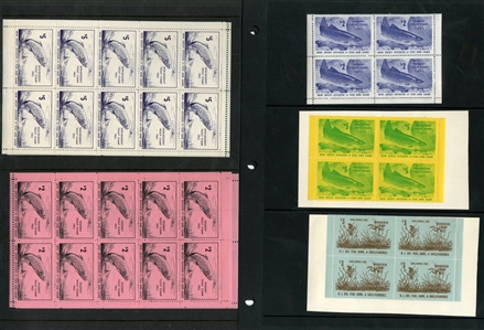LARGE LOTS AND COLLECTIONS UNITED STATES Revenue Stamps 1963-71 New Jersey Division of Fish and Game, 192 stamps with denominations of $2, $3 and $5, Trout and other Fish, also Woodcock, etc.,...