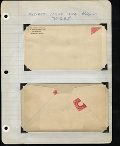 LARGE LOTS AND COLLECTIONS UNITED STATES Postal Stationery 1903-40 selection of 35 entires mounted on pages, mostly freaks and errors, also overprinted Specimen, some tape stains, but...