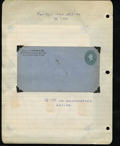 LARGE LOTS AND COLLECTIONS UNITED STATES Postal Stationery 1903-40 selection of 35 entires mounted on pages, mostly freaks and errors, also overprinted Specimen, some tape stains, but...