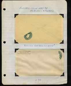 LARGE LOTS AND COLLECTIONS UNITED STATES Postal Stationery 1903-40 selection of 35 entires mounted on pages, mostly freaks and errors, also overprinted Specimen, some tape stains, but...