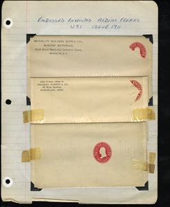 LARGE LOTS AND COLLECTIONS UNITED STATES Postal Stationery 1903-40 selection of 35 entires mounted on pages, mostly freaks and errors, also overprinted Specimen, some tape stains, but...
