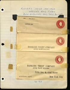 LARGE LOTS AND COLLECTIONS UNITED STATES Postal Stationery 1903-40 selection of 35 entires mounted on pages, mostly freaks and errors, also overprinted Specimen, some tape stains, but...