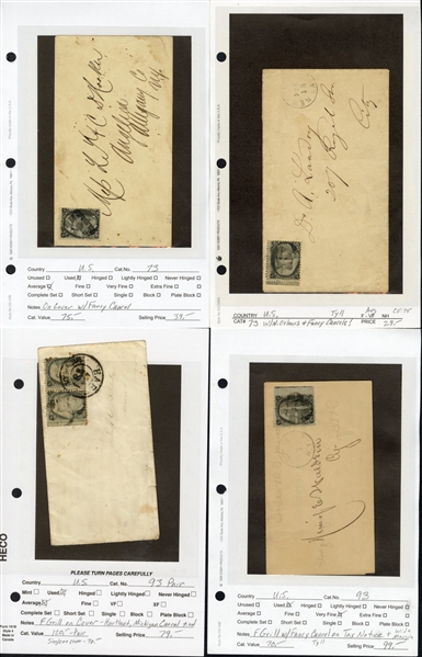 LARGE LOTS AND COLLECTIONS UNITED STATES - Covers and Postal History 1861 2c Blackjacks group, comprising 29 covers and one used 2c 1863 strip of four. Highlights include two E. Grill (Scott...