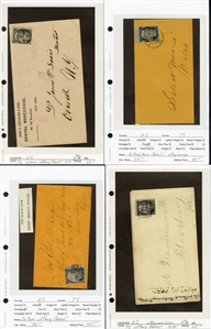LARGE LOTS AND COLLECTIONS UNITED STATES - Covers and Postal History 1861 2c Blackjacks group, comprising 29 covers and one used 2c 1863 strip of four. Highlights include two E. Grill (Scott...