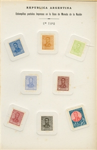 LARGE LOTS AND COLLECTIONS ARGENTINA 1906-21 commemoratives and other issues to 20p (San Martin), 84 different plate proofs on card, neatly arranged on specially designed presentation pages in...