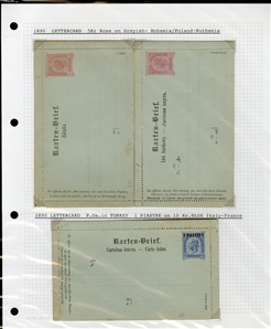 LARGE LOTS AND COLLECTIONS AUSTRIAN LEVANT 1890-1918 collection on pages, mostly Postal Stationery items used in Constantinople and Salonica, KUK Feldpost, Bosnia Herzegovina with an...