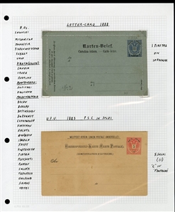 LARGE LOTS AND COLLECTIONS AUSTRIAN LEVANT 1890-1918 collection on pages, mostly Postal Stationery items used in Constantinople and Salonica, KUK Feldpost, Bosnia Herzegovina with an...
