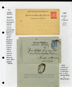 LARGE LOTS AND COLLECTIONS AUSTRIAN LEVANT 1890-1918 collection on pages, mostly Postal Stationery items used in Constantinople and Salonica, KUK Feldpost, Bosnia Herzegovina with an...