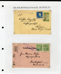LARGE LOTS AND COLLECTIONS AUSTRIAN LEVANT 1890-1918 collection on pages, mostly Postal Stationery items used in Constantinople and Salonica, KUK Feldpost, Bosnia Herzegovina with an...
