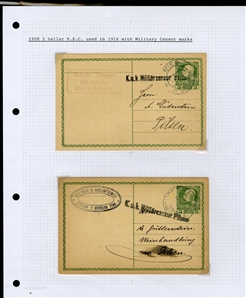 LARGE LOTS AND COLLECTIONS AUSTRIAN LEVANT 1890-1918 collection on pages, mostly Postal Stationery items used in Constantinople and Salonica, KUK Feldpost, Bosnia Herzegovina with an...