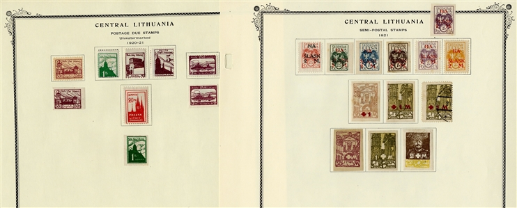 LARGE LOTS AND COLLECTIONS BALTIC COUNTRIES 1918-2005 collection virtually complete in a Scott Specialty album, with Estonia, Central Lithuania, Latvia and Lithuania, with regular issues,...